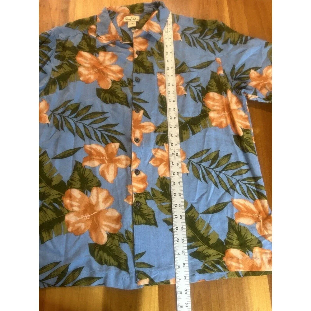Panama Jack Men’s Hawaiian Shirt. Large. Button Up. Short Sleeve. French Blue